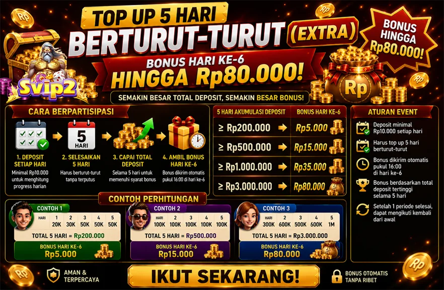 TOP UP 5 HARI BERTURUT-TURUT (EXTRA)